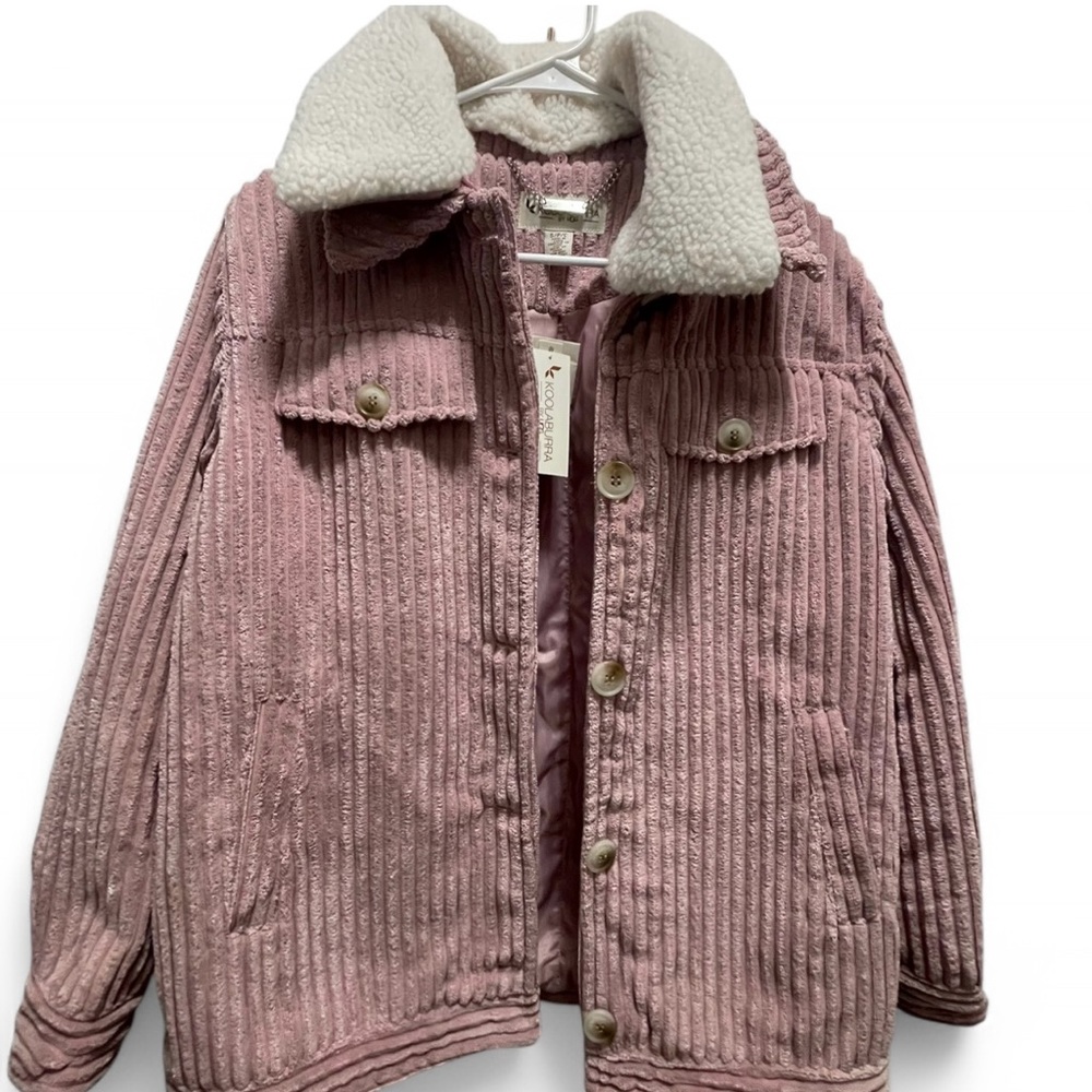 Koolaburra Pink Corduroy Jacket with Sherpa Collar